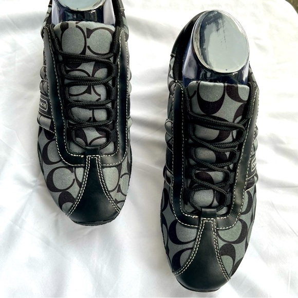 Coach Kirby Shoes Black Size 8.5M Logo Print - Picture 5 of 9